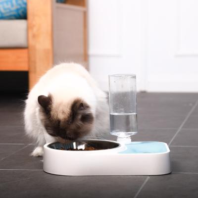 China Viable Cat Bowls Automatic Plastic Pet Dog Food Drinking Water Dispenser Pet Driver Dog Food Bowl for sale