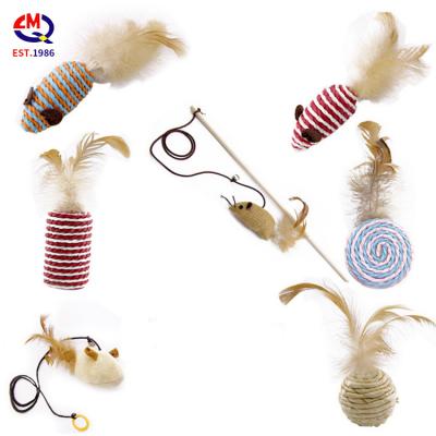 China High Quality Cheap Viable Luxury Cute Cat Soft Toy Mouse Feather Cat Toys for sale