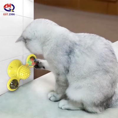 China Viable Natural Interactive Toys for Pet Cat Interactive Windmill Toy Windmill Cat Spinning Toy for sale