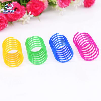 China Cat Spring Toys Playful Coils viable for kittens colorful plastic toy spirals cat spring toys for kitten for sale