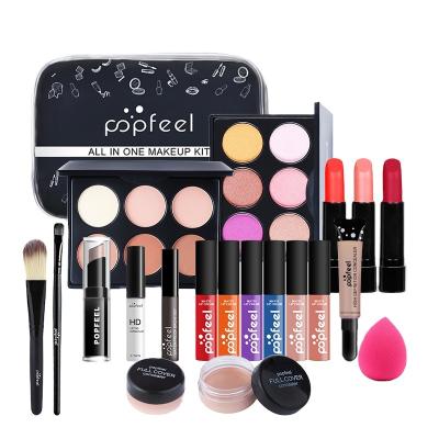 China POPFEEL Fashionable All in One Set Beauty Eyeshadow Girls Makeup Kit Cosmetics Private Label Full Gift Kit for sale