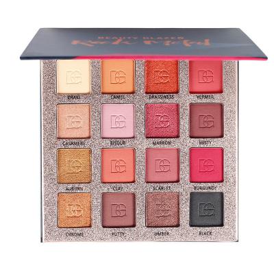 China Waterproof Beauty Glazed Waterproof Matte Glitter Eyeshadow Metallic Eyeshadow Private Label 16 Color Palette for sale