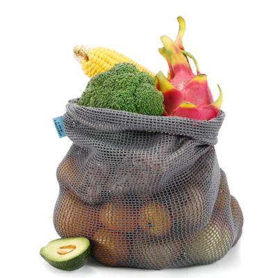 China Sustainable Fruit Organic Mesh Drawstring Cotton Bag Cotton Net Storage Mesh Storage Kitchen Cotton Bag for sale