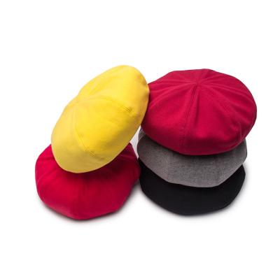 China COMMON Women's Beret Ladies Docker Hats Simple Colors Pumpkin Hat for sale