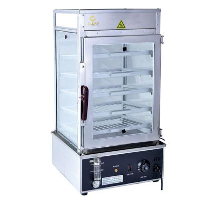 China Convenient Electric Five Layers Steaming Machine Hotter Snack Bread Steamer Cabinet Display for sale