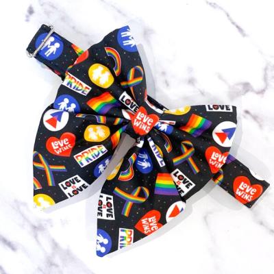 China Manufacturer Custom Pattern Pet Viable Professional Dog Sailor Bow Knot Collar With Bow Ties For Dogs for sale