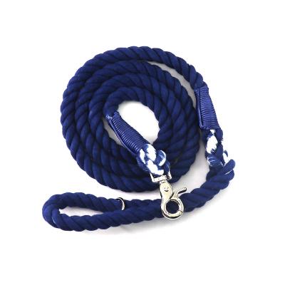 China Attractive Colorful Handmade Link Dye Padded Ombre Resistant Cotton Braided Strong Rope Dog Leashes Pet Leads for sale