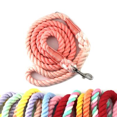 China Eco-Friendly Handmade Cotton Padded Braided Strong Cotton Dog Leash For Small Medium Large Dogs for sale