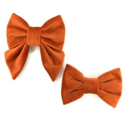 China New Style Viable Dog Hair Bows Elastic Hairpin Accessories Belt Dog Grooming Removable Bow With Collar Available for sale