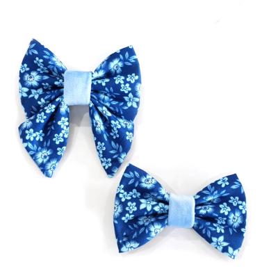 China Viable Customize Velvet Pattern Printing Dog Sailor Sailor Bow Tie For Soft Comfortable Detachable Pet Gift for sale