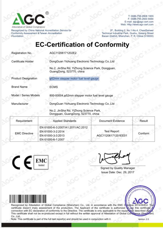 CE - Dongguan Yichuang Electronic Technology Co., Ltd.