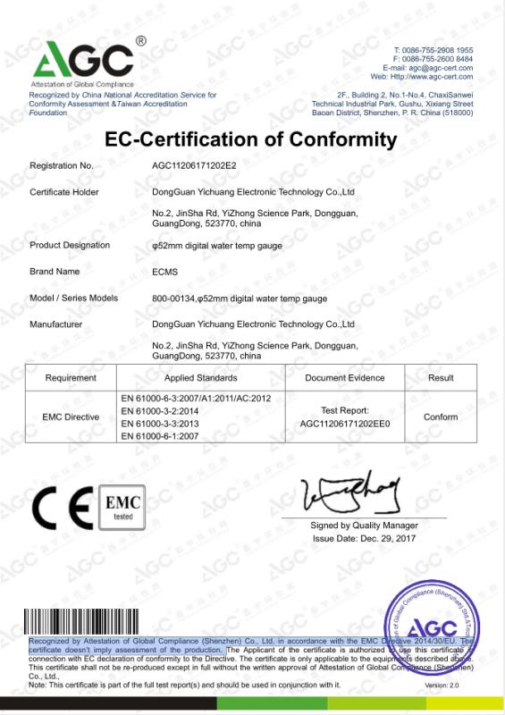 CE - Dongguan Yichuang Electronic Technology Co., Ltd.