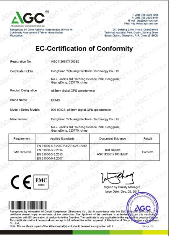 CE - Dongguan Yichuang Electronic Technology Co., Ltd.