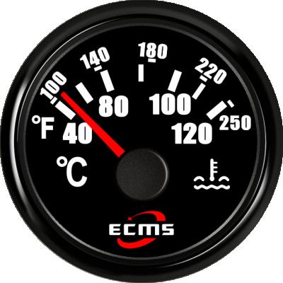 China Vessels Black 52mm Meter 287.4-22.4Ohm 40-120 Degree Car Water Temperature Gauge for sale