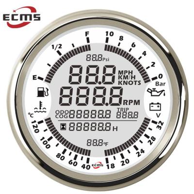 China Waterproof 6 in 1 Multi-function 24V HMG3-BS-6C2410 Gauge Meter GPS Tachometer Water Temperature Fuel Level Oil Pressure Voltmeter for sale