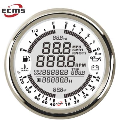 China Waterproof 6 in 1 Multi-function 24V HMG3-BS-6C245 Oil Pressure Fuel Level Water Temperature Gauge Meter GPS Tachometer Tachometer for sale