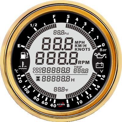 China Vessels Black Multifunction 85mm 8-16V 5Bar Gauge Boat Instruments for sale