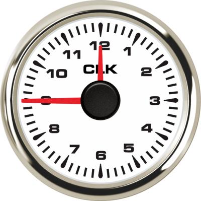 China 12V24V HMT2-BN-12HS Universal Waterproof Analog Clock Gauge Meter Diameter 52mm Diameter Gauge Boat Car for sale