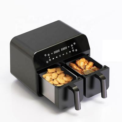 China Kichen Appliances Air Fryer Commercial Two Basket Touch Screen Toaster Deep Fryer for sale