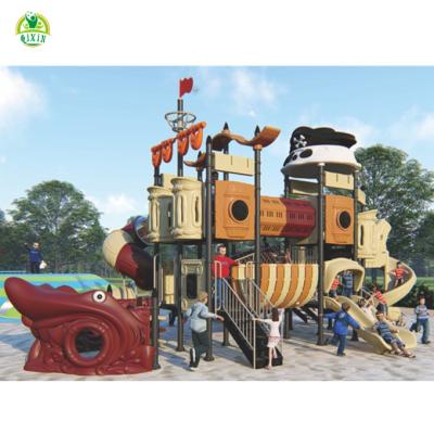 China Hot Selling Kids Playground Pirate Ship Plastic Outdoor Playground Kids Playground Plastic Slides for sale