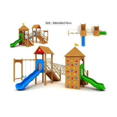 China New design ect 2022 kindergarten/amusement park/school/mall/wooden playground equipment playground communities outdoor wooden timber playground for sale