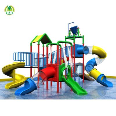 China Plastic Playground Amusement Park Water Pool Water Play Equipment Slide Kids For Sale for sale