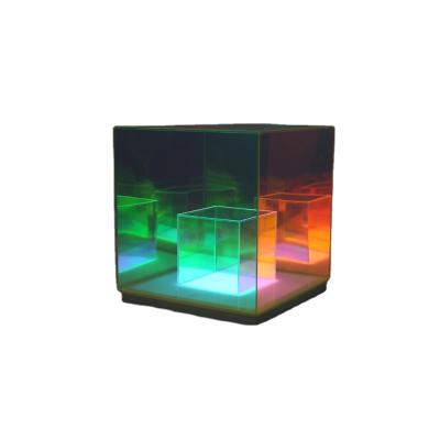 China Factory wholesale modern cube lamp bedroom interior products led color table lamp cube acrylic box cube lamp for sale