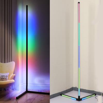 China Lighting Works Smart Corner Floor Lamp APP Remote Control Corner Lights With Music Dimmable LED Floor Lamp For Bedroom Living Room for sale