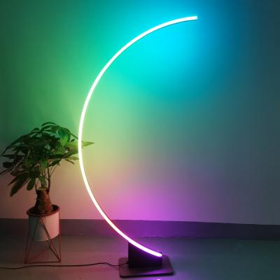 China Art Modern Simple Modern Standing Corner Floor Lamp RGB Nordic Style For Living Room Bedroom Study Room Light Floor Light for sale