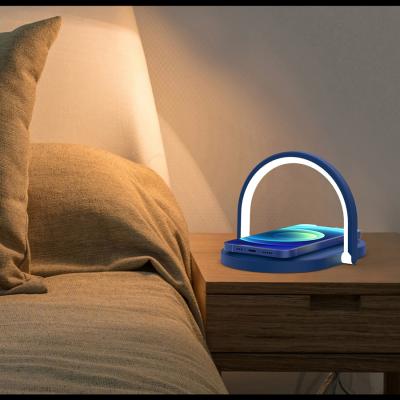 China Modern LED Desk Lamp With Wireless Charger Bedroom Bedside Touch Night Light Minimalist Modern Desk for sale