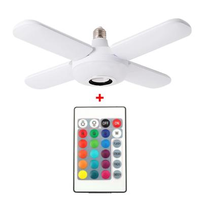 China Four-leaf Modern Foldable Wireless Music Light Bulb Light Smart Remote Control Colorful 50W Light for sale