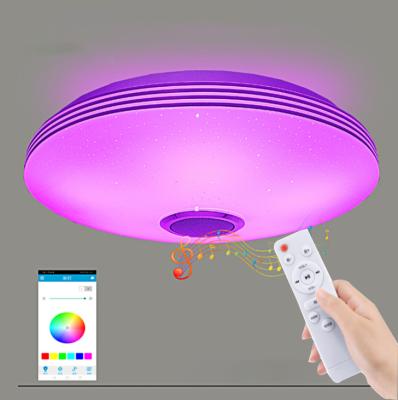 China Outdoor Mounted Music Speaker Ceiling Lamp with Dimming Bluetooth LED Smart RGB Colorful Ceiling Lamp Light for sale