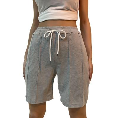 China Anti-wrinkle Factory Price Women's Pants Directly Gathered Gray Sports Cropped Pants for sale