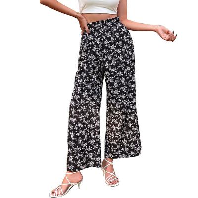 China Anti-wrinkle Summer 2022 New European Women's Pants High Waist Split Flare Pants Black for sale