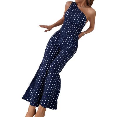 China European and American new fashion new summer polka dot focus sketch overalls micro flare breathable pants for sale