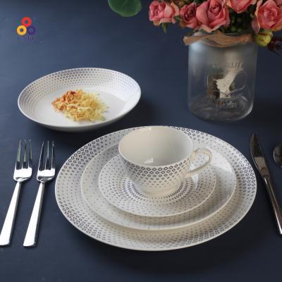 China 20/30 Pcs Sustainable Design GXKC New Design GXKC Exclusive New Nordic Ceramic Dinnerware Sets For Home for sale