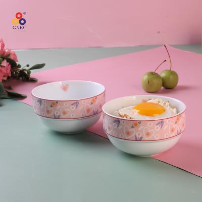 China Viable Girl's Salad Bowl SANHUAN Heart Heart Bowl Noodle Serving Loving Baby Bowls for sale