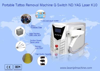 China Tragbares Q - schalten Sie Laser-Tätowierungs-Abbau-Maschine starkes 500-1000V zu verkaufen