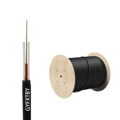 China Outdoor Single Mode FRP Fiber Optic Flat Drop Cable 12 Core Telecom Aerial Flat Aerial Fiber Optic Cable for sale