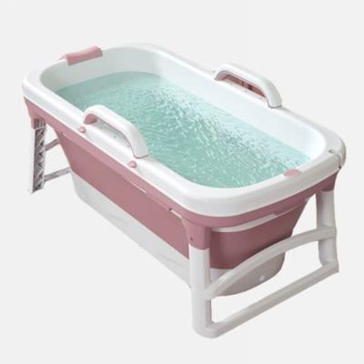 China Artifact Free Home Bathing 125CM Body Soothing Portable Cheap Foldable Plastic Bathtub With Lid for sale