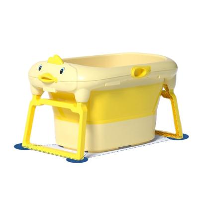 China Infants Wholesale Attractive Appearance Comfortable Folding Portable Plastic Baby Bath Tub With Stand for sale