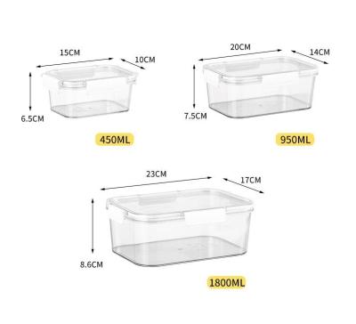 China Durable Freshness Storage Amazon Success 4 Different Size Using Plastic Box PET Food Storage Container Fresh Keeping Kit With Easy Snap Lid for sale