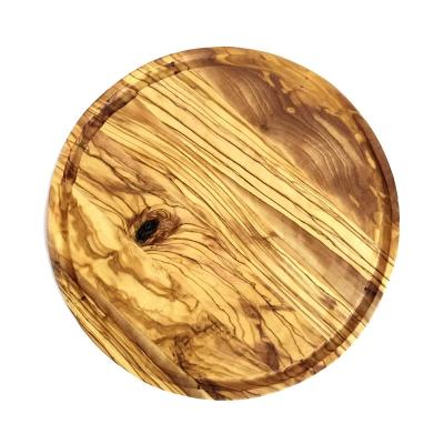 China Eco Friendly Olive Wood Round Cut and Serving Board, Custom Size Olive Wood Cutting Board for sale