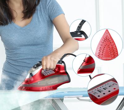 China Wholesale Hotel LED High End Steam Iron , Multifunctional Fabric Steam Iron With Auto Shut Off Setting for sale