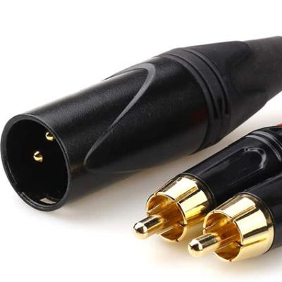 China Dual RCA DVD Player to XLR to 2 RCA XLR Male Cable FOR Phono Plug Connection Microphone Cable Wire Rope Stereo High Fidelity Audio Cable for sale