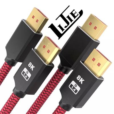 China Computer manufacturer DP cable products displayport 1.4 cable 1m 2m 32.4Gbps 8K DP to DP cable for sale