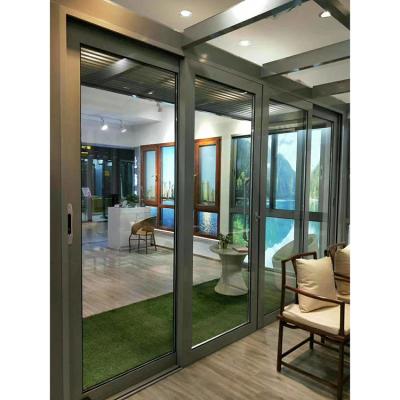 China Thermal Insulation High Performance Slide Door Tempered Glass Aluminum Door Large Sliding Glass Doors for sale