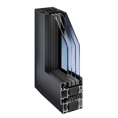 China Magnetic Quadruple Glazed Windows Screen Luxury Villa Aluminum Thermal Windows for sale