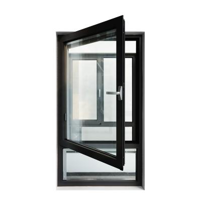 China Magnetic German Standard Window Turn Tilt Windows Energy Saving Screen Triple Thermal Break Aluminum for sale