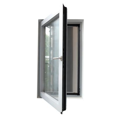 China Magnetic Windows German Standard Energy Efficient Triple Casement Pane Aluminum Screen Tilt And Turn Window for sale